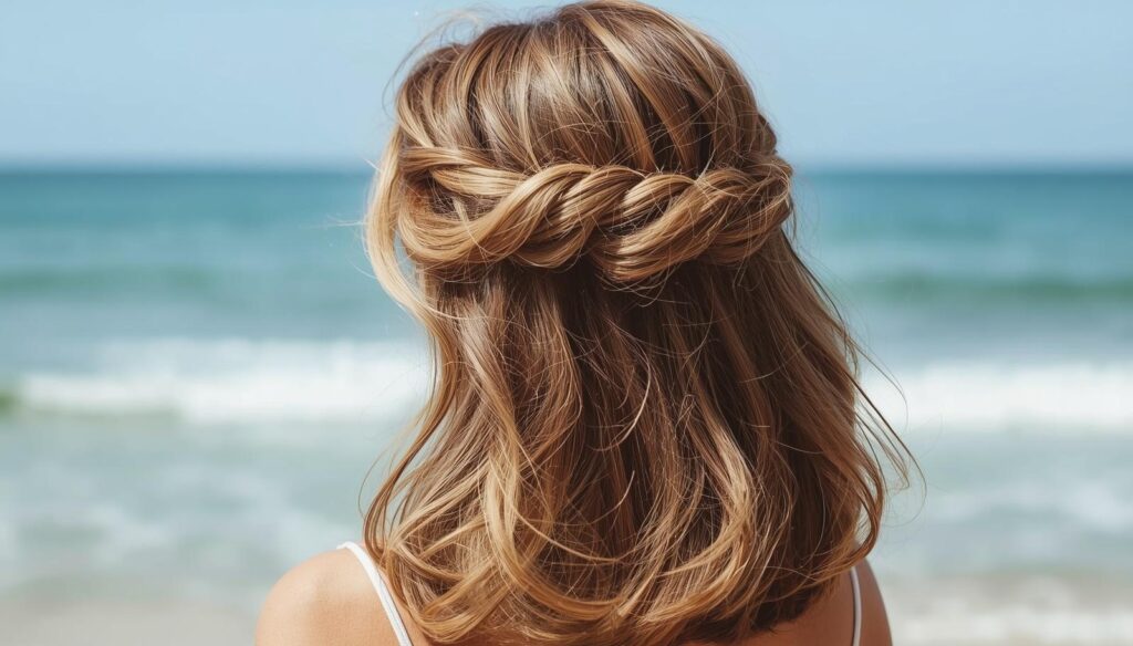 Half Up Twisted Style with Volume