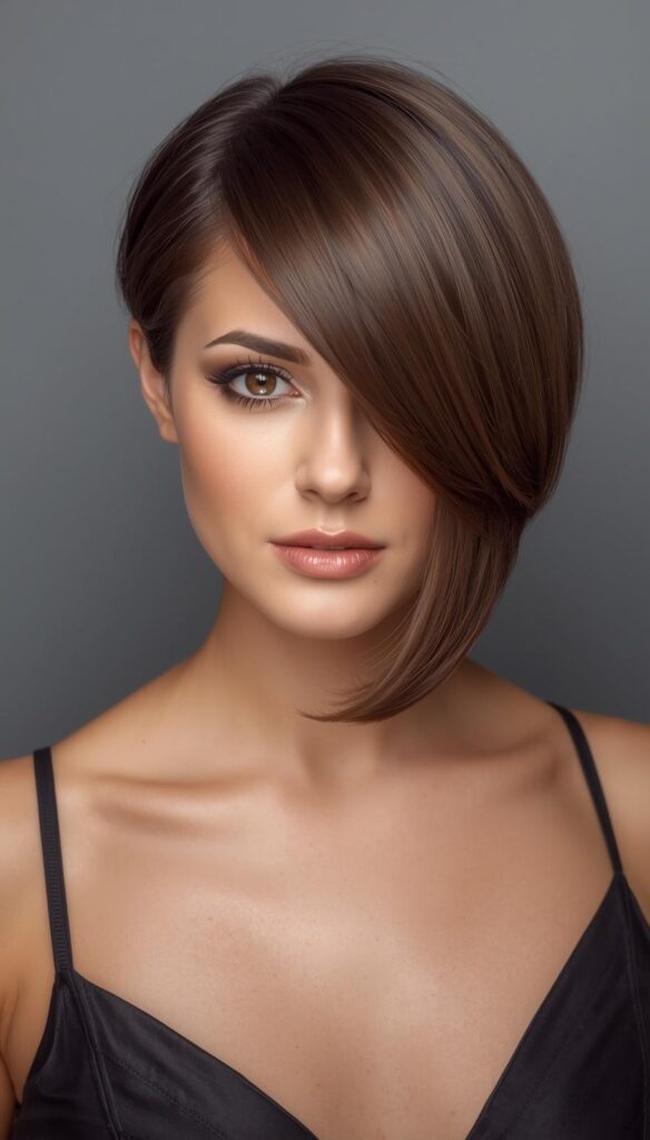 Side Swept Short Hair Look