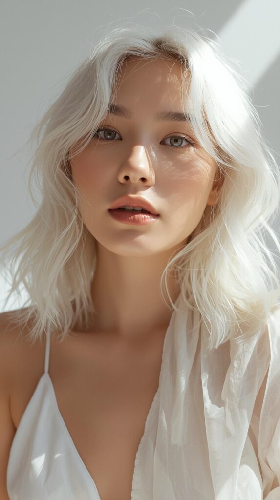 Icy Platinum Cool Summer White Hair