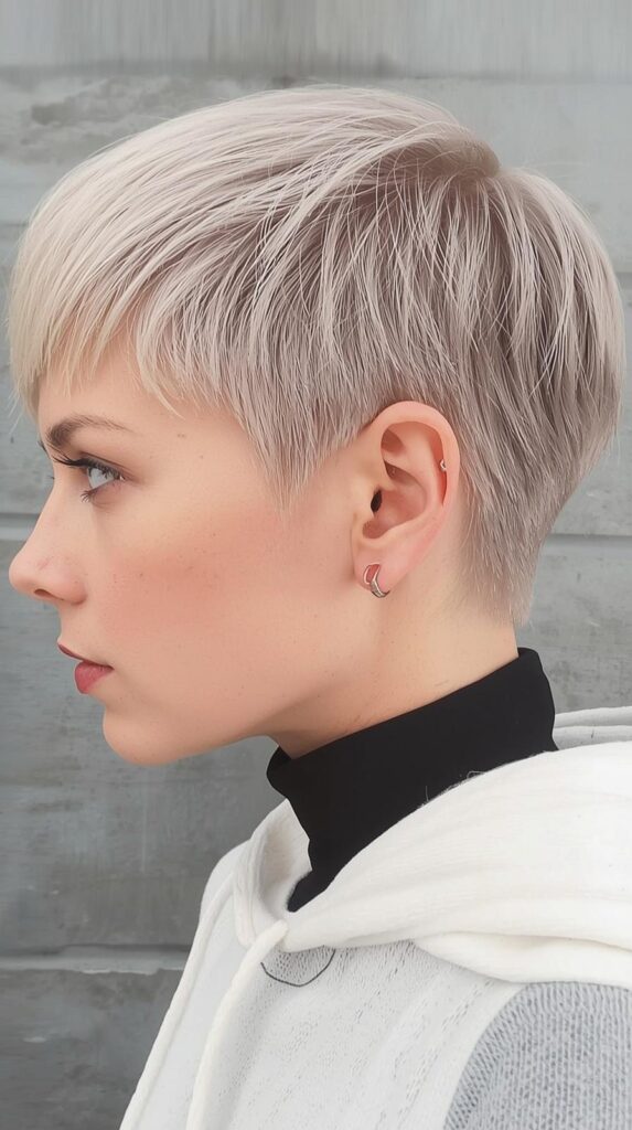 Chin Length Pixie Bob with Undercut Detail