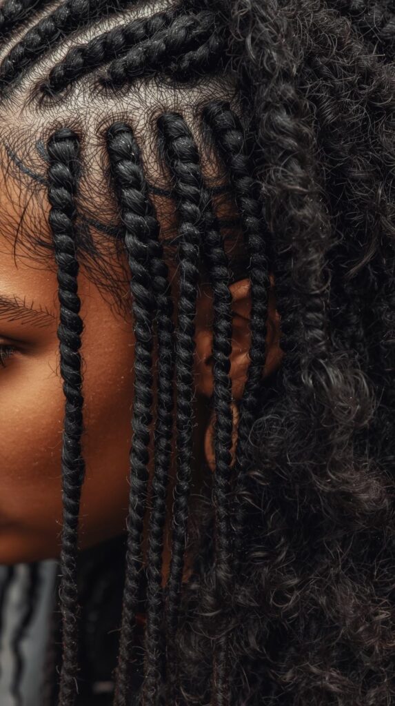 Cornrow Freaknik Hairstyle with Curly Ends