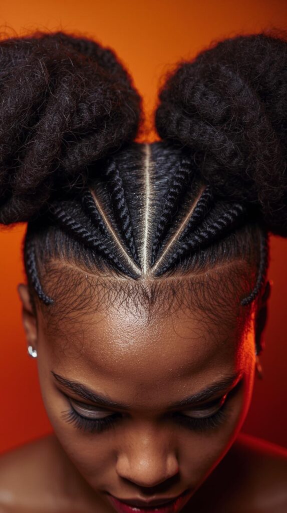 Space Bun Freaknik Hairstyle on Natural Hair