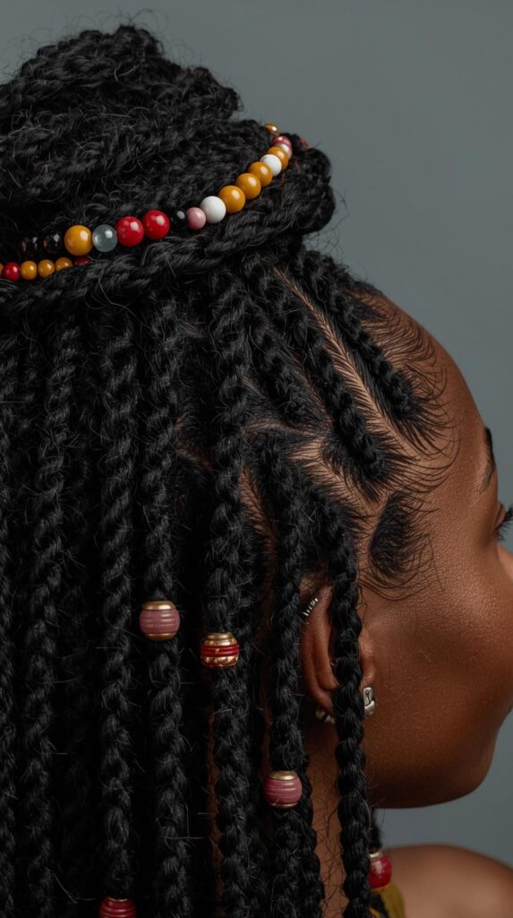 2. Braided Freaknik Hairstyle with Beads