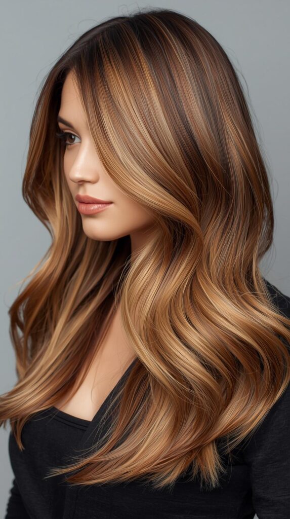 Long Brown and Blonde Wig