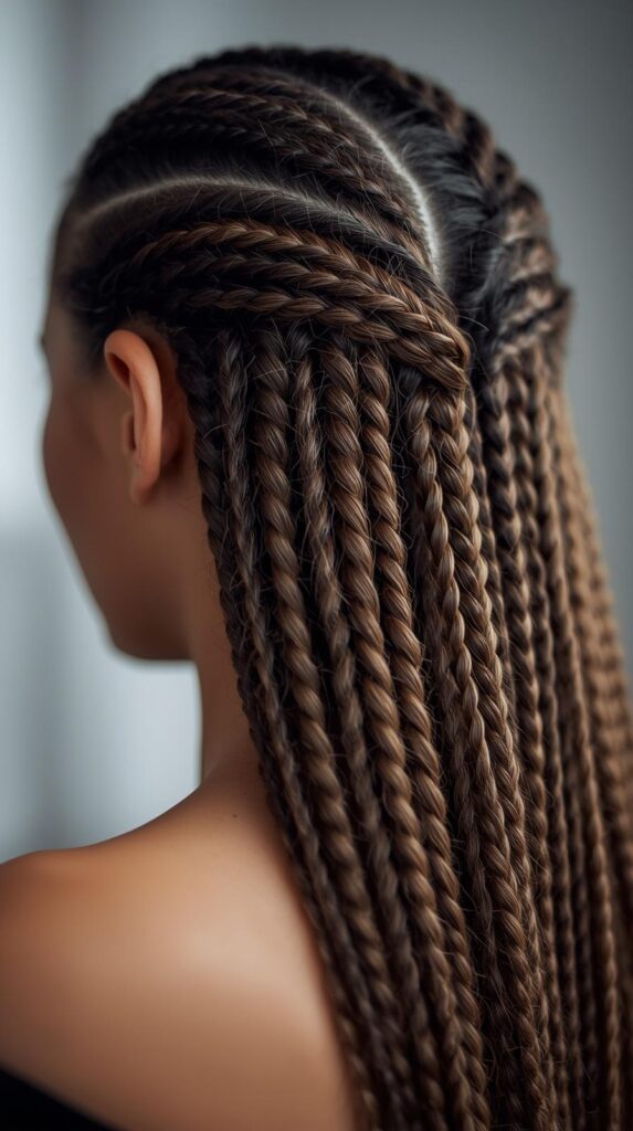 Half-Up Half-Down Knotless Braids