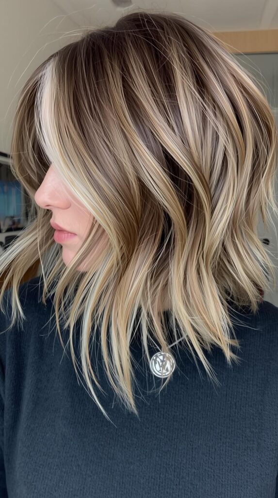 Short Brown and Blonde Wig