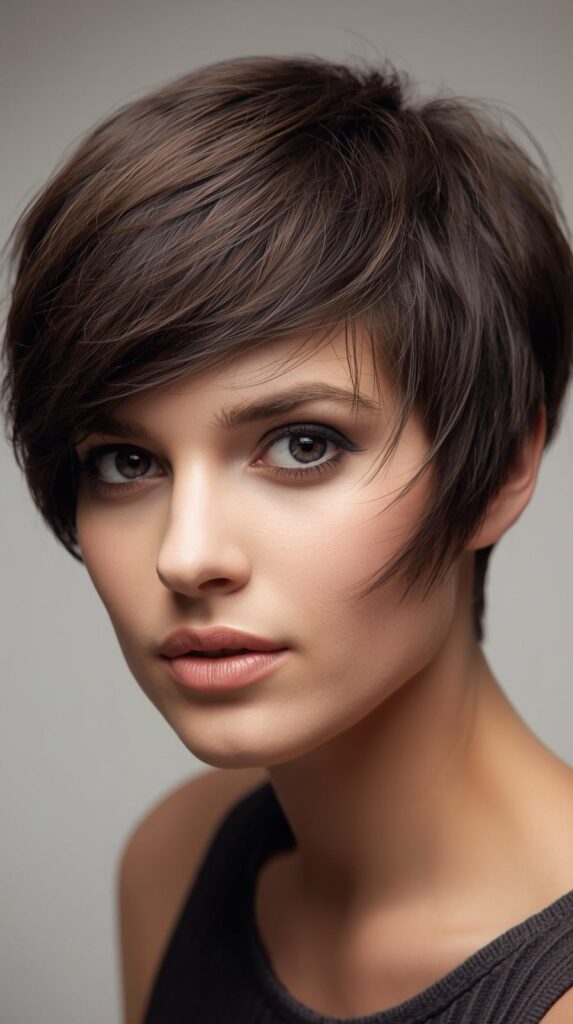 Textured Chin Length Pixie Bob with Choppy Ends