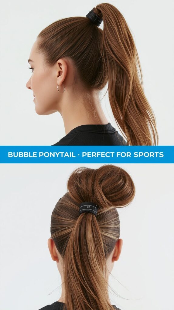 Bubble Ponytail Athletic Hairstyles for Sports