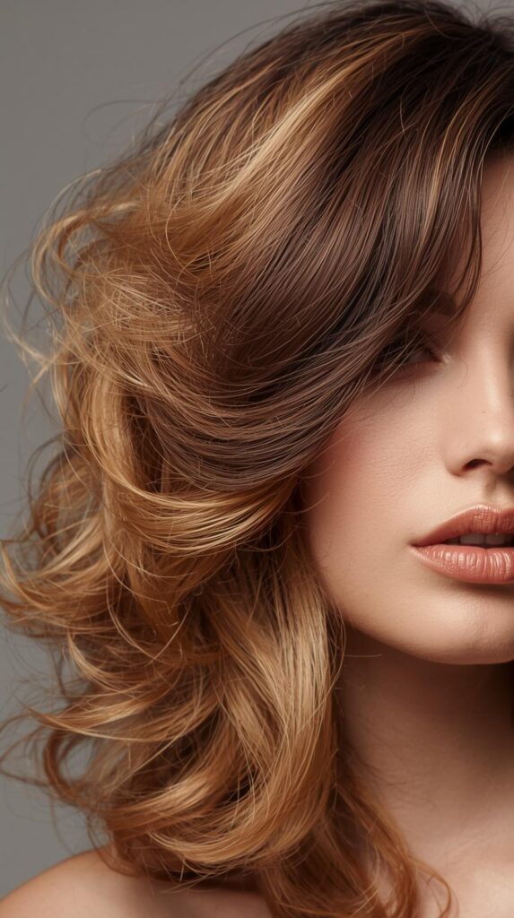 Curly Brown and Blonde Wig