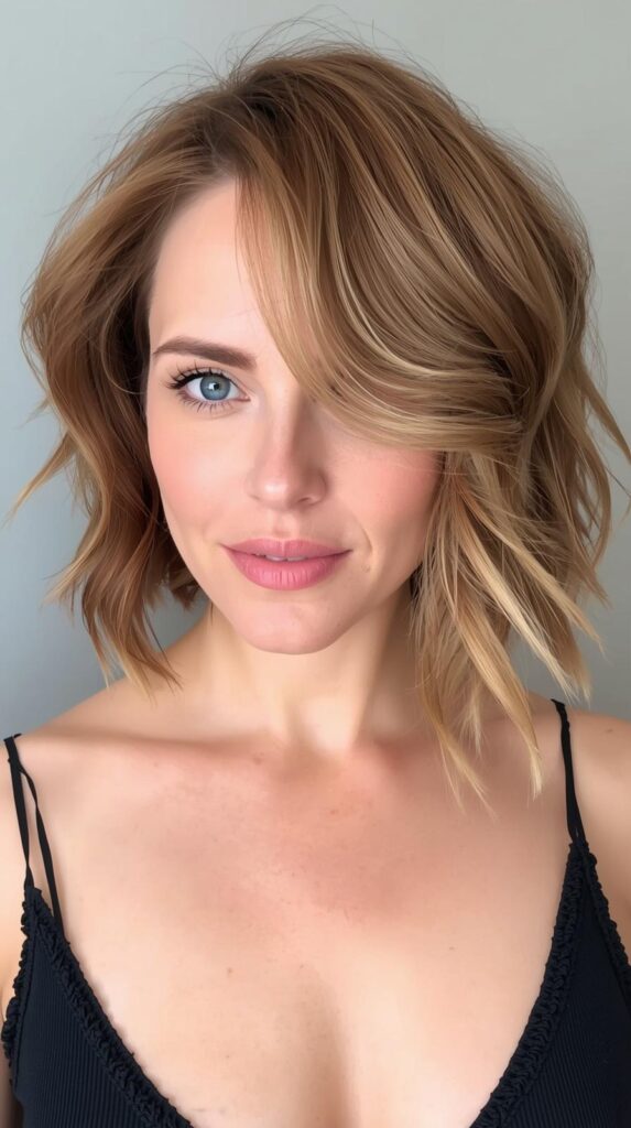 Wavy Chin Length Pixie Bob for Soft Volume