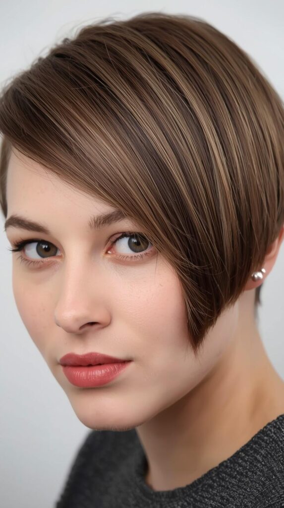 Sleek Chin Length Pixie Bob with Blunt Finish