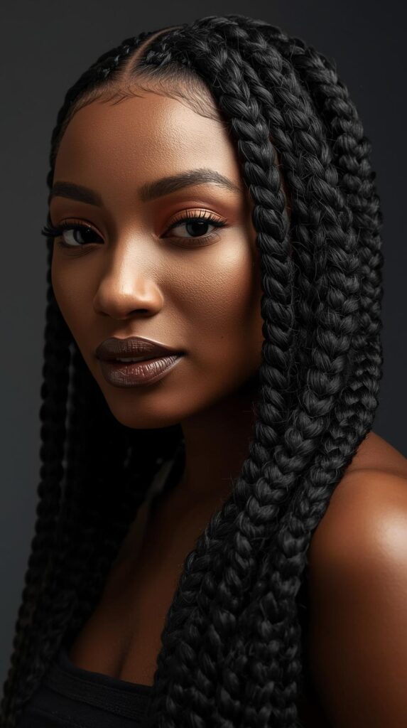 Jumbo Knotless Braids for Bold Impact