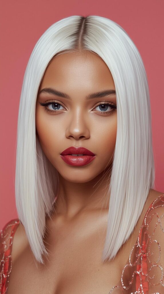 Sleek Cool Summer White Hair