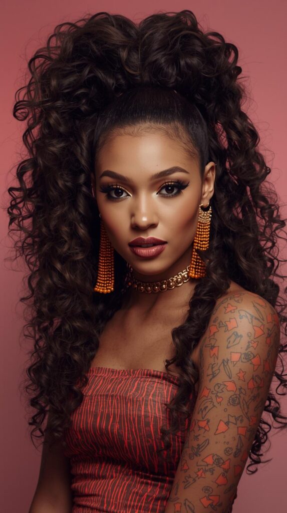 Freaknik Ponytail with Curly Extensions