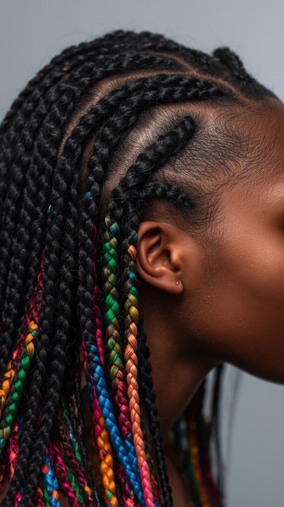 Knotless Braids with Colored Extensions