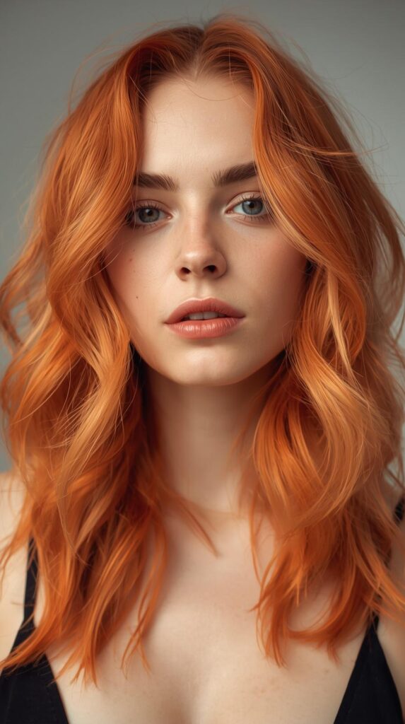 Layered Cool Summer Orange Hair