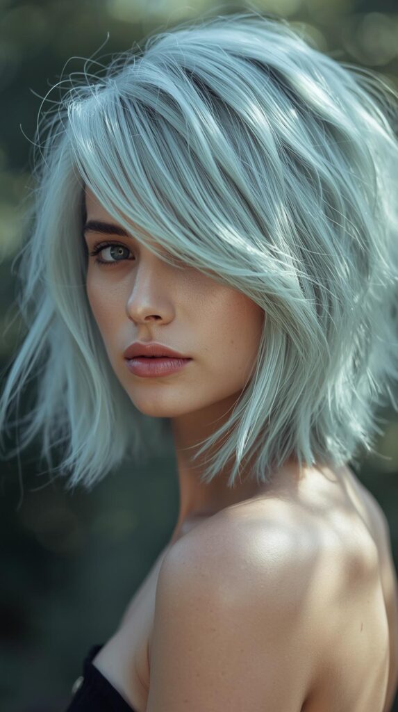 Layered Cool Summer White Hair