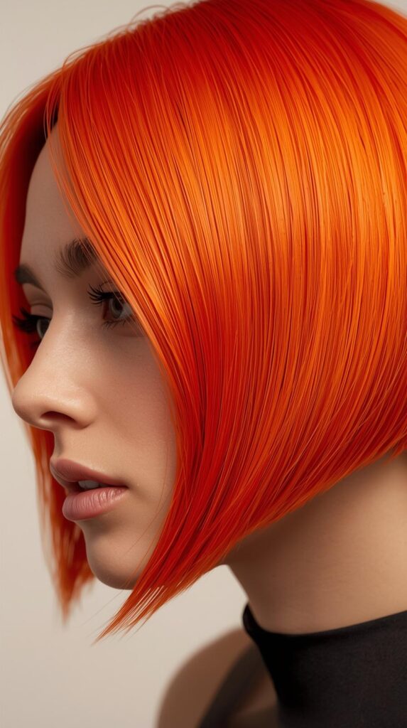 Cool Summer Orange Bob Hairstyle