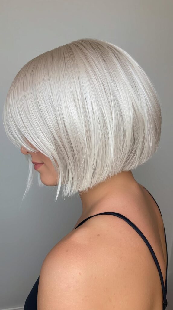 Cool Summer White Bob Hairstyle