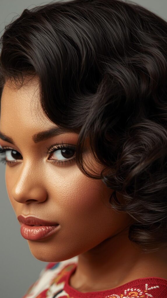 Finger Wave Freaknik Hairstyle on Natural Hair