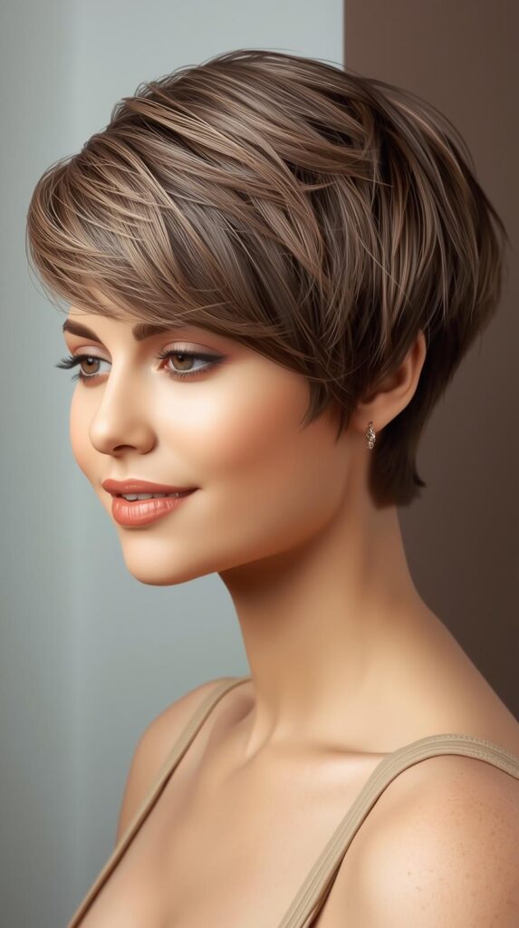 Stacked Chin Length Pixie Bob for Extra Volume