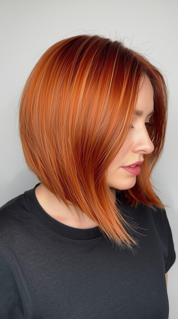 Summer Orange Copper Bob Hairstyle