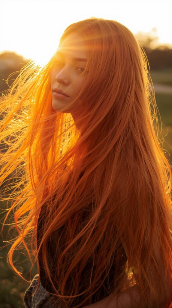 Long Cool Summer Orange Hair