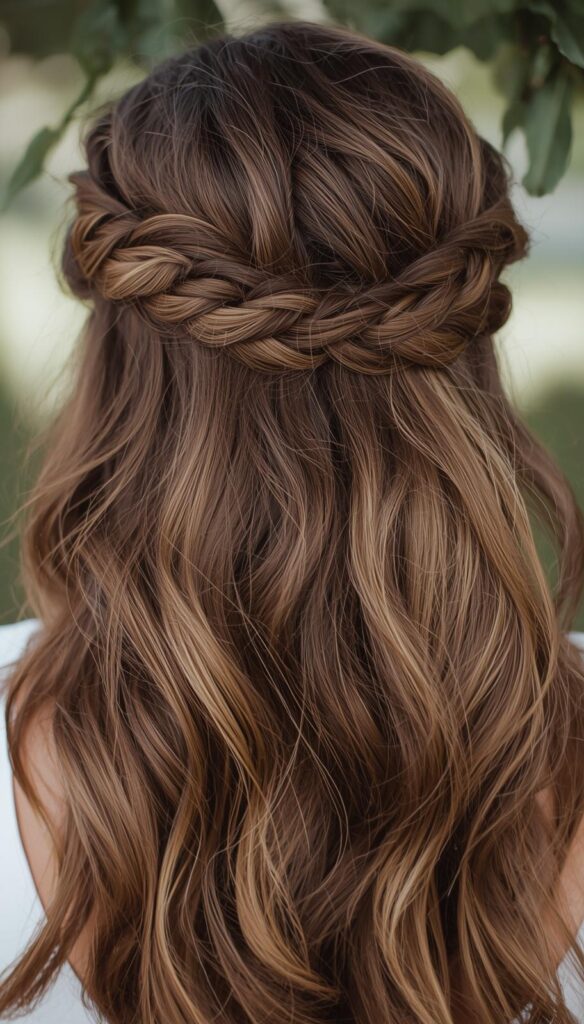 Braided Crown Half Up Half Down