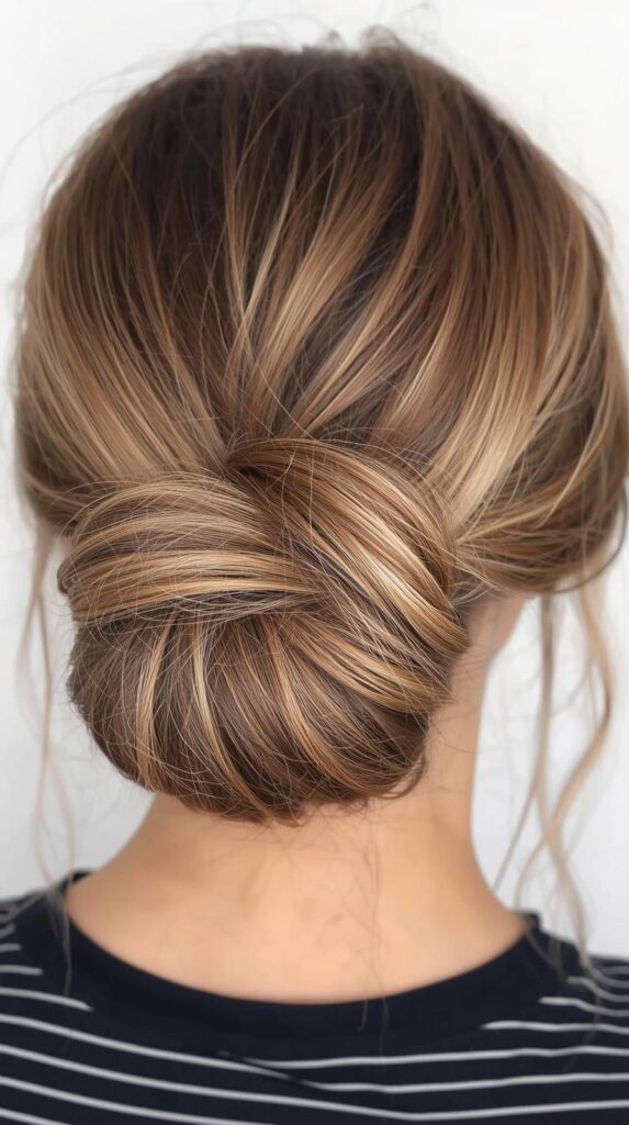 Low Textured Bun Cute Fast Summer Hairstyles