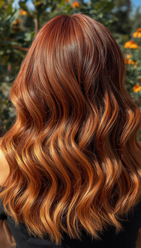 Layered Summer Red and Brown Hair