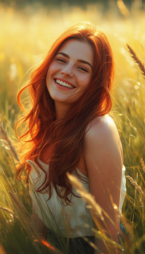 Long Summer Red and Brown Hair