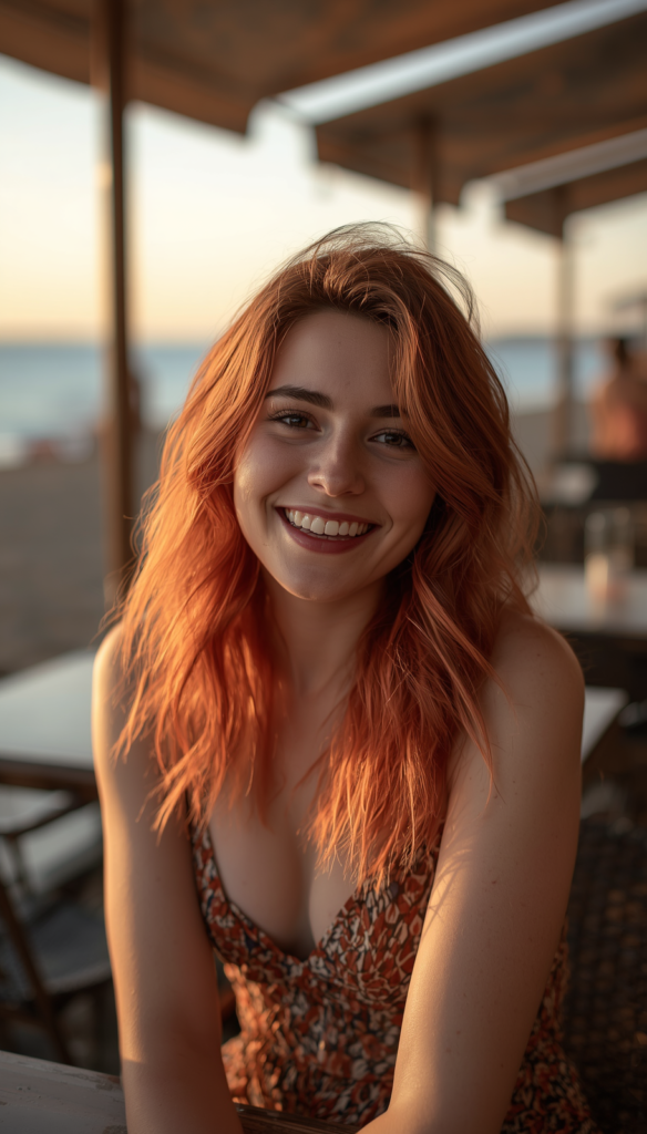 Summer Red and Brown Hair with Face-Framing