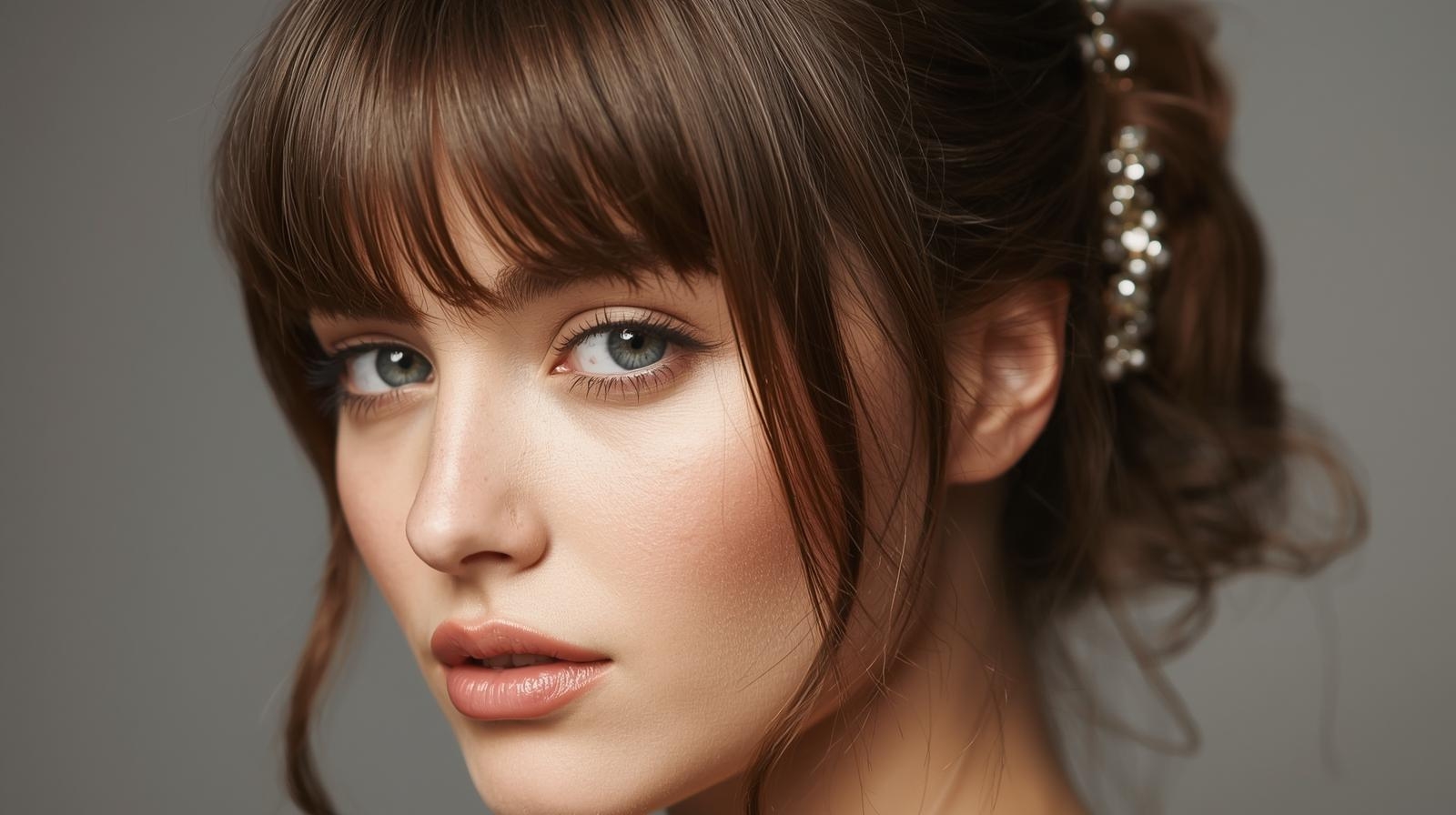 13. Curtain Bangs with Updos
