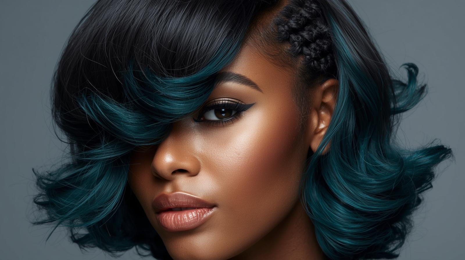 12. Jumbo Braids with Bold Teal Inserts
