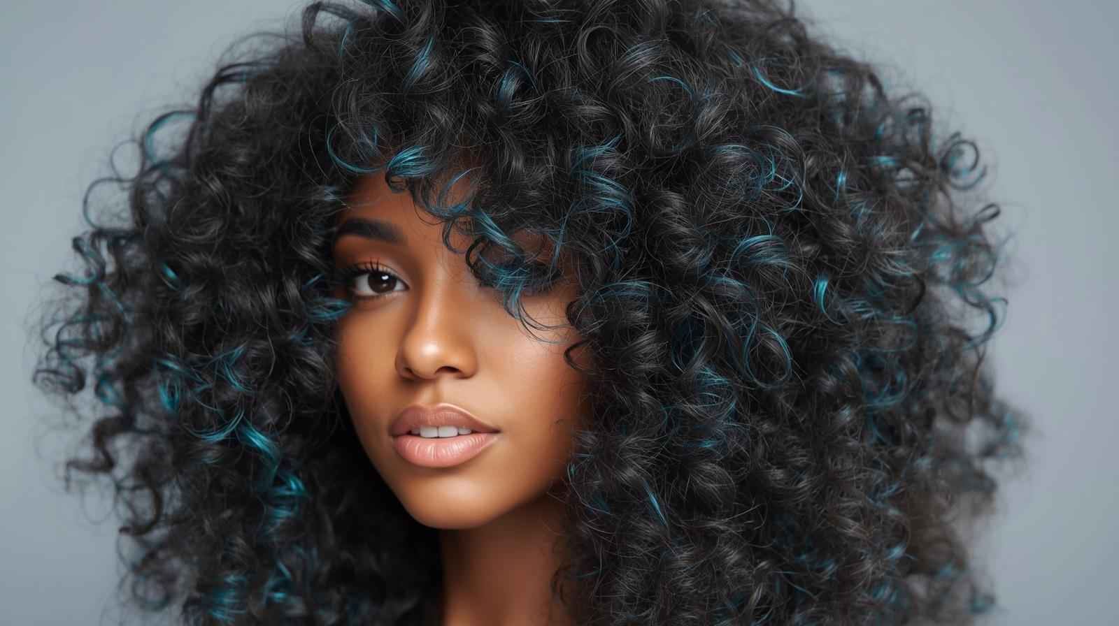 11 Gorgeous Curly Hair with Teal Peekaboo Styles for a Pop of Color